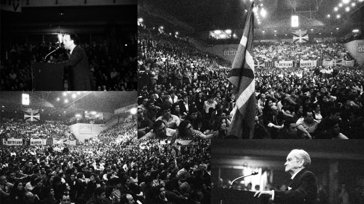 EAJk beren lehen batzarra 1977an egin zuen Iruñan (ETB)