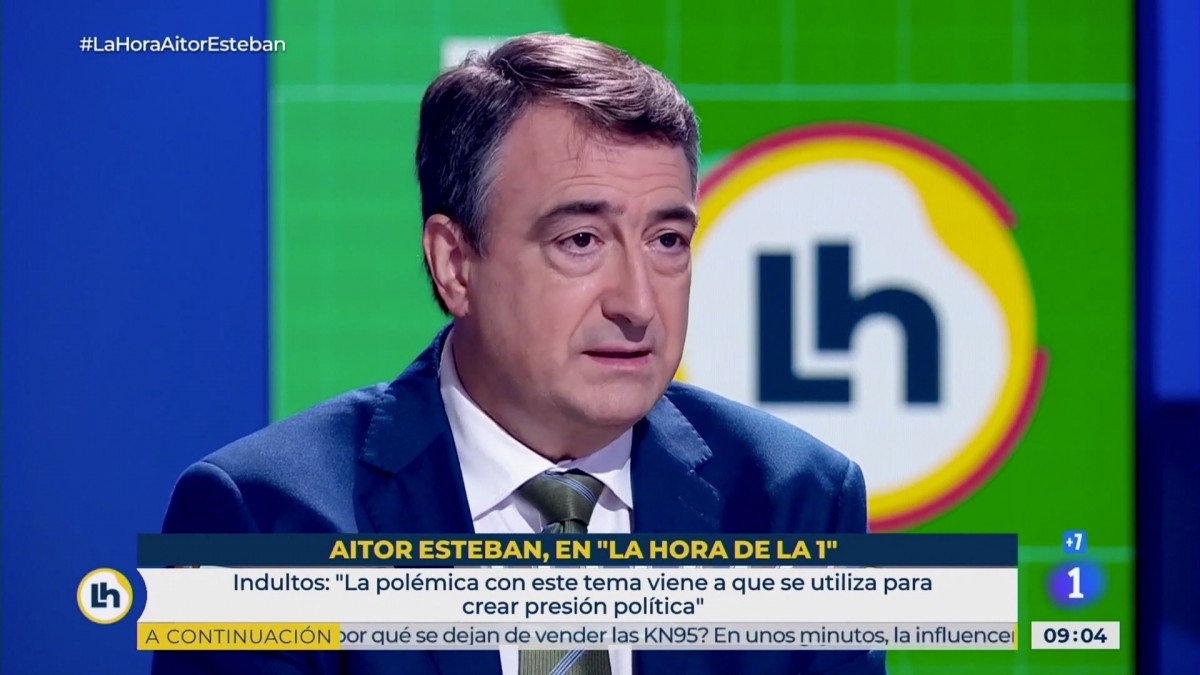 Aitor Esteban ve “con buenos ojos” los indultos a los líderes catalanes “porque los problemas políticos se arreglan a través del diálogo y de las soluciones políticas”