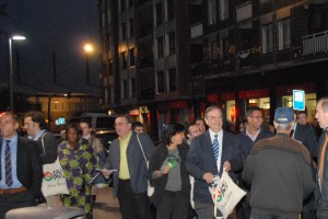 Josu Erkoreka en Santurtzi con Anasagasti, Esteban, Azpiazu e Ituarte