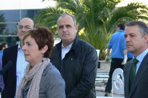 Arantxa Tapia, Joseba Egibar e Iñigo Urkullu en Miramon