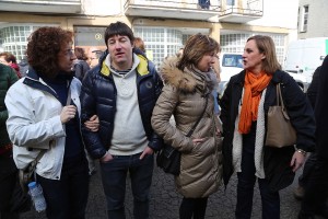 Itxaso Atutxa, Unai Rementeria e Irene Pardo con representantes de EAJ PNV de Durangaldea en Abadiño