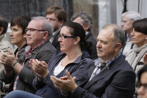 Izaskun Bilbao, Iñigo Urkullu, Andoni Ortuzar Eibarko ekitaldian