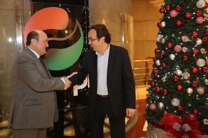 Andoni Ortuzar (EAJ-PNV) y Josep Rull CDC en Sabin Etxea
