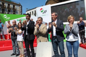 Mitin en Donostia Goia, Olano, Urkullu y Egibar