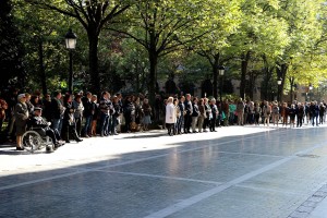 Representantes de EAJ PNV en el minuto de silencio por las víctimas de Paris