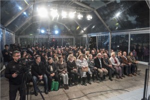 Mitin en Eibar - Andoni Ortuzar, Joseba Agirretxea y María Eugenia Iparragirre