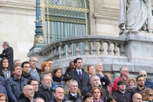 Andoni Ortuzar encabeza la delegación de EAJ-PNV en la concentración de Bilbao contra los atentados de Bruselas