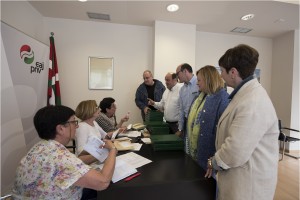 Ekitaldia Bergaran. Joseba Agirretxea, Joseba Egibar, Andoni Ortuzar