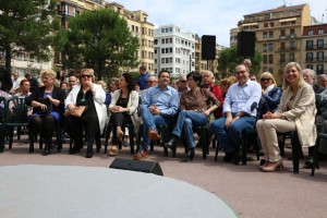 Acto en Donostia. Joseba Agirretxea, Joseba Egibar, Iñigo Urkullu