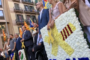 Andoni Ortuzar y Joseba Aurrekoetxea en la celebración de la Diada 2018