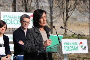 Olatz Peon, Markel Olano, Joseba Egibar. Presentación de la candidatura de Tolosa