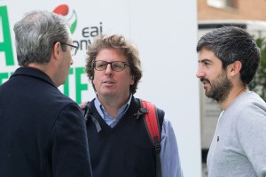 Joseba Egibar; el candidato de EAJ-PNV a Diputado General de Gipuzkoa, Markel Olano; y la cabeza de lista para Juntas Generales en Deba-Urola, María Eugenia Arrizabalaga.