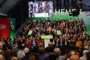 Mitin Bilbao. Almudena Otaola, Maribel Vaquero, Aitor Esteban, Iñigo Urkullu, Andoni Ortuzar