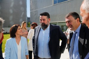 Presentación Coalición Europea CEUS Izaskun Bilbao Barandica (EAJ-PNV), Luis Padilla (CC), Juan Carlos Piñeiro (CxG), Daniel Innerarity (GB), María del Mar Llaneras (El Pi) y Lluis Vicent Bertomeu (DV