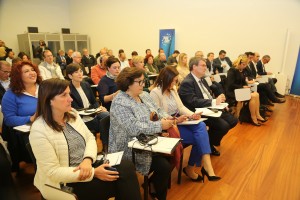 Presentación Coalición Europea CEUS - Izaskun Bilbao Barandica (EAJ-PNV), Luis Padilla (CC), Juan Carlos Piñeiro (CxG), Daniel Innerarity (GB), María del Mar Llaneras (El Pi) y Lluis Vicent Bertomeu (