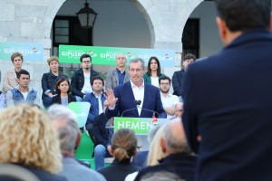 Mitin Azpeitia. Amaia Etxebarria, Markel Olano, Joseba Egibar, Izaskun Bilbao Barandica