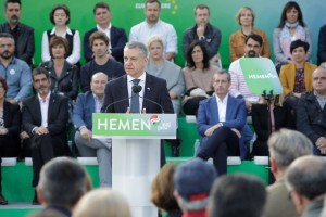 Mitin Donostia. Eneko Goia, Eider Mendoza, Markel Olano, Iñigo Urkullu, Andoni Ortuzar