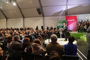 10N Mitin cierre campaña. Andoni Ortuzar, Iñigo Urkullu, Aitor Esteban, Almudena Otaola, Maribel Vaquero