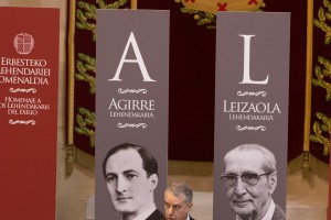 Homenaje a los Lehendakaris del exilio José Antonio Aguirre y Jesús Mª Leizaola