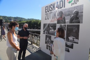 Berdintasunari buruzko ekitaldia. Inmaculada Boneta, Maitane Ipiñazar, Iñigo Urkullu