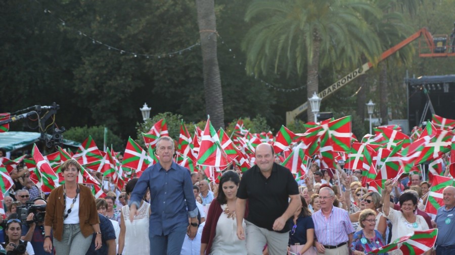 Mitin-fiesta (U Fest). Iñigo Urkullu, Andoni Ortuzar
