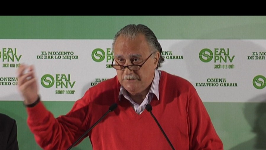 Iñaki Azkuna, en el acto de presentación de los candidatos a alcaldes de Bilbao, Donostia y Gasteiz 